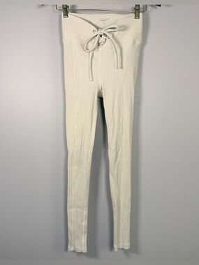 YEAR OF OURS
Football Lace-up Ribbed Stretch-jersey Leggings Small Cream